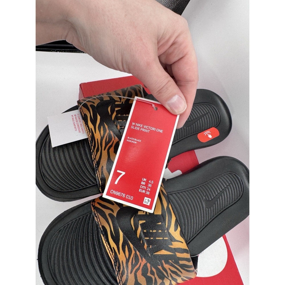 Nike Victori One Slides Sandals CN9676-010 Animal Print Women's New Size 7 Box - Picture 4 of 6